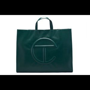 TELFAR large dark olive shopping bag nwt